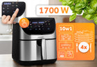 Frytkownica beztłuszczowa XL AIR fryer duża frytownica 8l berdsen 1700W srebrny