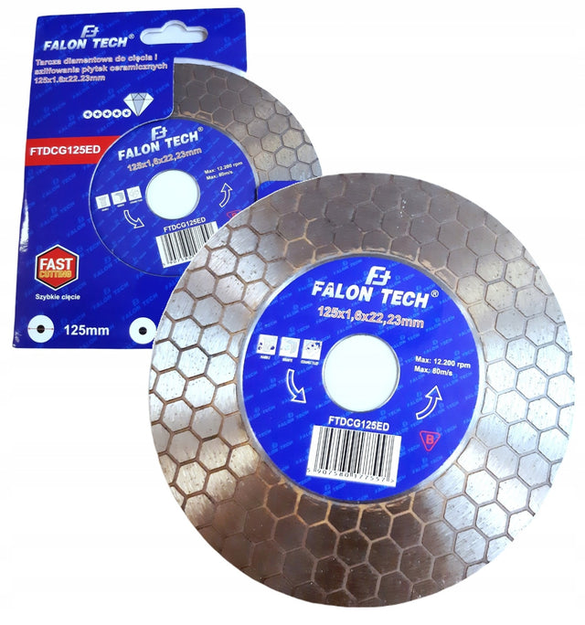 Tarcza diamentowa 125mm x 22 do płytek gresu glazury szlifowania cięcia 45° ceramika, otwór 22,2 mm, ukosowanie krawędzi