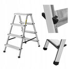 Drabina aluminiowa dwustronna 2x4 stopniowa 125 kg drabest podest podnóżek schodki do prac domowych, wysokość robocza