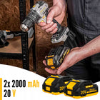 Wiertarko Wkrętarka Akumulatorowa Udarowa Bezszczotkowa 75Nm 20V 2xAku 13MM do wiercenia i wkręcania, Li-Ion 2 Ah