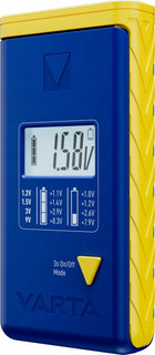 Varta tester baterii Miernik LCD AAA AA 9V guzikowe sprawdzanie stanu naładowania ogniw i akumulatorów, kontrola