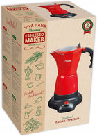 Elektryczna Kawiarka 6F Ekspres Zaparzacz do Kawy Espresso Bestron 180 ml 480 w czerwony aluminium