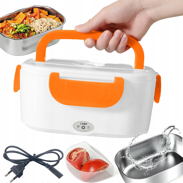 Lunchbox elektryczny podgrzewany 230V 50°C pojemnik na jedzenie termos śniadaniówka do pracy i szkoły, 1050 ml, tworzywo sztuczne