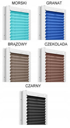 Nowoczesna roleta plisowana 67x150 cm bezinwazyjna osłona okienna, zasłona przeciwsłoneczna, montaż bez wiercenia