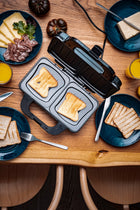 Opiekacz do kanapek toster sandwich elektryczny XXL powłoka non-stick 1300W nominalna srebrny/szary