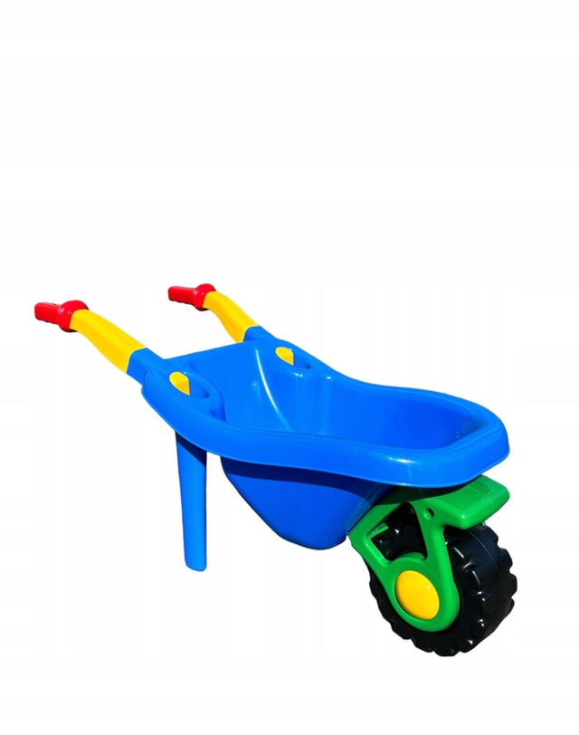 Taczka dla dzieci 70cm do ogrodu piaskownicy taczki piaskownica ogród 4 KOL zabawka ogrodnicza od 3 lat, wymiary 30x70x35 cm