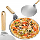 Forma do pizzy blacha okrągła łopatka z rączką duża stal nierdzewna blacha do pizzy 49 cm 30.5 cm metal z 411 sztuk