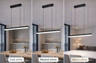LAMPA SUFITOWA modern wisząca ŻYRANDOL LED PILOT 30W 80cm czarna nad stoł do jadalni, metalowa oprawa z wbudowanym