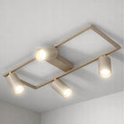 Lampa Sufitowa Plafon Ramka Kaszmir Ecru Beżowa 4x GU10 do Pokoju Sypialni oprawa metalowa czteropunktowa salon korytarz