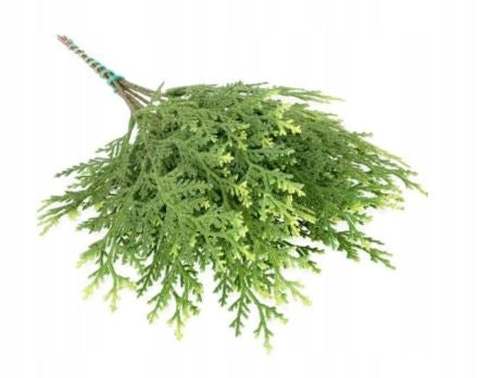 Gałązka tuja choinka sztuczna iglasta zielony dodatek 40 cm 12 sztuk do stroików, wieńców i dekoracji świątecznych