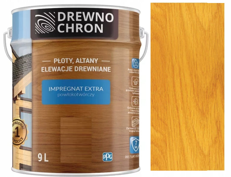 Drewnochron impregnat extra 9l sosna preparat ochronny do drewna, zabezpieczenie powierzchni drewnianych