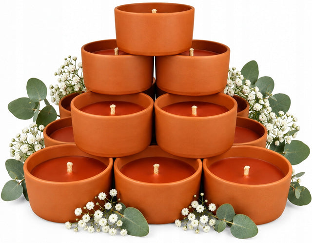 Znicz otwarty ceramiczny 16szt 0,4kg 10 godzin palenia klasyczny kopciuch wkład parafinowy na cmentarz, lampion nagrobny, światełko na grób, mały