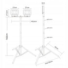 Stojak Statyw 200W LED Naświetlacz Lampa Robocza Halogen Budowlany 2x 100W reflektor warsztatowy IP65 18000 lm zimne