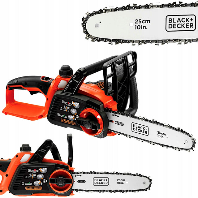 Black decker Piła łańcuchowa akumulatorowa 18V GKC1825 Pilarka 25cm body do cięcia drewna i gałęzi, bezprzewodowa, łańcuchówka, waga 3,1 kg