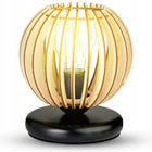LAMPKA NOCNA LAMPA STOŁOWA DREWNIANA LOFT RETRO E27 DO SYPIALNI DO GNIAZDKA klosz 16 cm, wysokość 20 cm, maksymalna moc