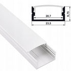 Profil do taśmy LED Aluminiowy Nawierzchniowy Szeroki 20mm Anodowany 2m listwa, kanał montażowy do pasków świetlnych