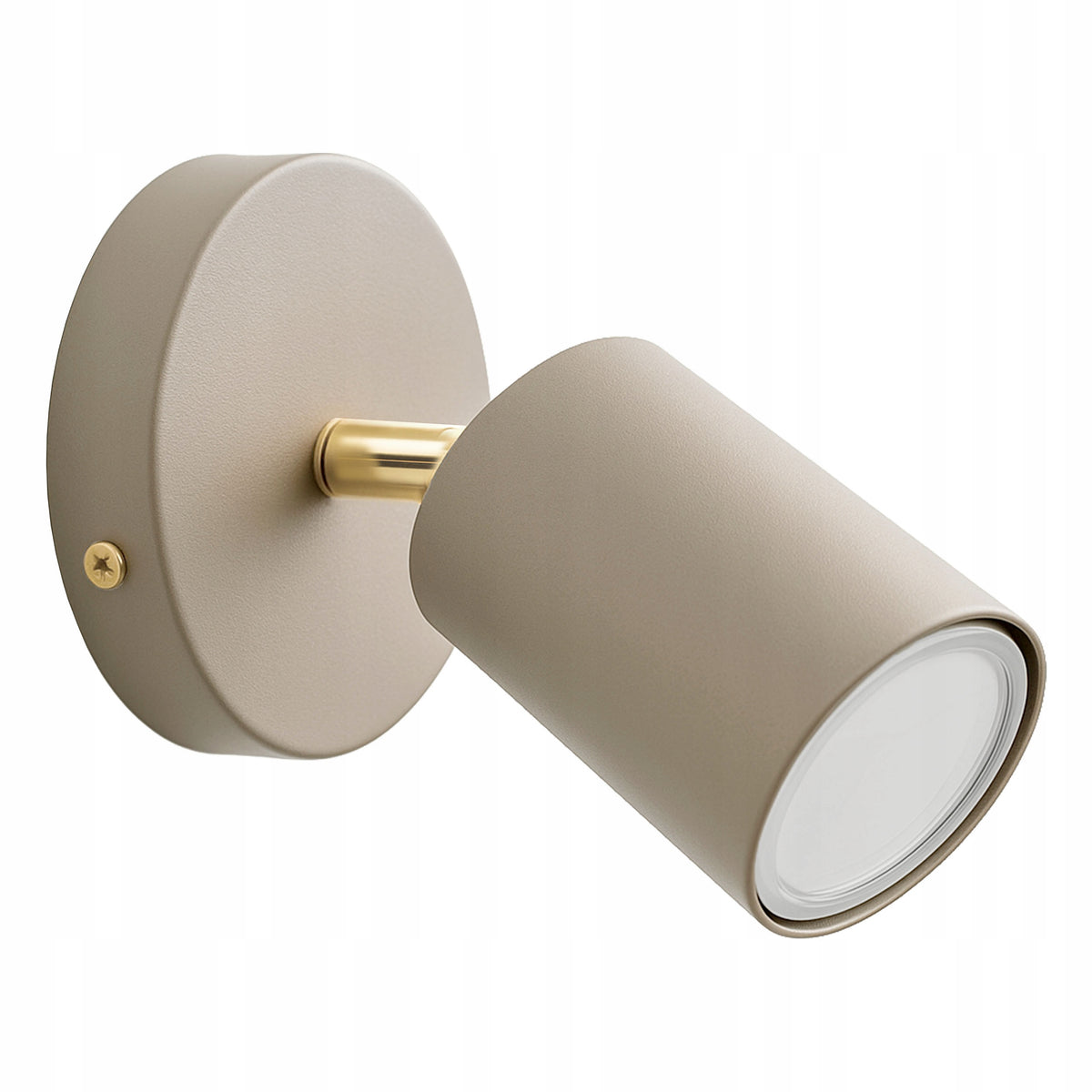 Lampa sufitowa KINKIET LED GU10 beżowa 2w1 Spot Kaszmir Premium oprawa ścienna metalowa złota, pojedynczy reflektor do