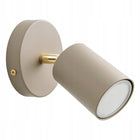 Lampa sufitowa KINKIET LED GU10 beżowa 2w1 Spot Kaszmir Premium oprawa ścienna metalowa złota, pojedynczy reflektor do