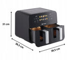Frytkownica beztłuszczowa dwukomorowa byrgen AIR fryer 9l 2400W suszenie czarny