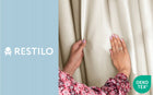 RESTILO Zasłona welurowa plus szarfa upi taśma wave multi 140x245 Jasny Beż osłona okienna do salonu i sypialni