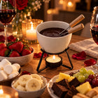 ZESTAW DO FONDUE CZEKOLADOWEGO PODGRZEWACZ SERA KUBEK CERAMICZNY + GRATISY naczynie do roztapiania, sosy, dipy i