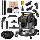 Dewalt odkurzacz przemysłowy bezworkowy inox + mega SET do czyszczenia auta warsztatowy, garażowy, zbiornik 20 l, moc