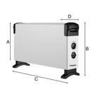 GRZEJNIK ELETKRYCZNY KONWEKTOROWY ENERGOOSZCZĘDNY TERMOSTAT 2000W elektryczny 525 mm 325 mm grzewcza biały