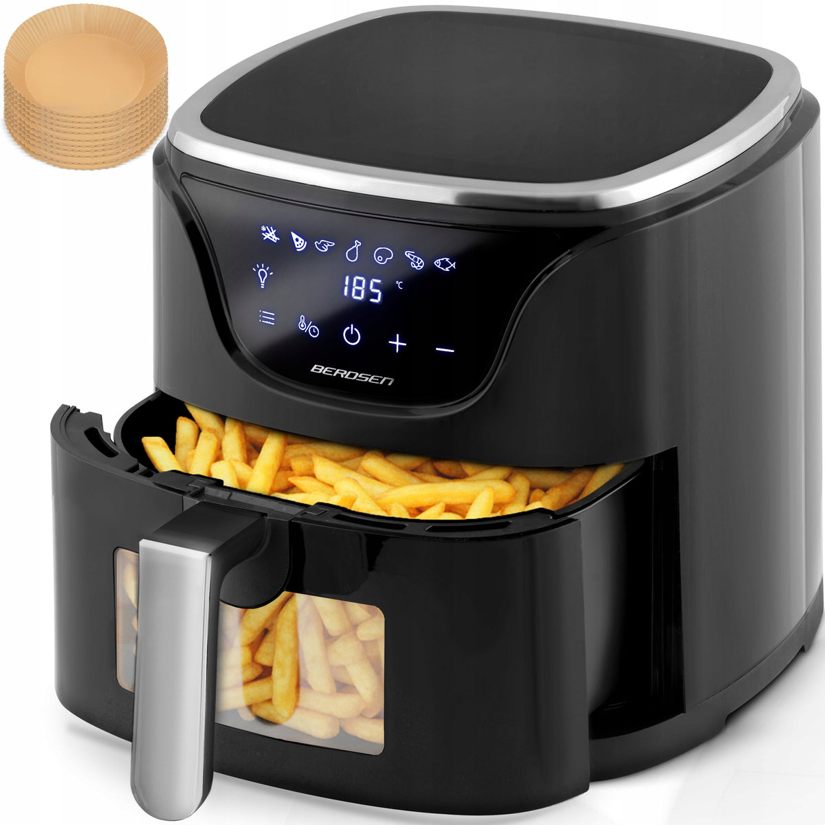 Frytkownica beztłuszczowa frytownica Air Fryer 5l Berdsen 1500W czarny