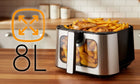 Frytkownica beztłuszczowa AIR fryer frytownica electo 2000W 14 programów 8l srebrny/szary
