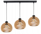 Lampa wisząca zwis żyrandol sufitowa LOFT klosz kula 36 Drewno na 3x e27 do salonu, kuchni i jadalni, trzy źródła