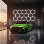 Hexagon Lampa LED 523x301 cm XXL Sufitowa Panel Oświetlenie Do Garażu plafon warsztatowy zimna biel czarny 128 w
