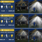 Lampa solarna LED 333 LED 4 panele pilot czujnik ruchu PIR panel zewnętrzny reflektor na podjazd garaż ogród 800 lm 8 w