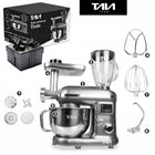 Robot planetarny 2000W duża misa 5,5 L wielofunkcyjny wyświetlacz LED 10w1 srebrny/szary