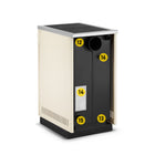Kuchnia węglowa piec z płaszczem wodnym CO kominek koza MEGAL 10kW Górno-dolny 10 kW stalowy