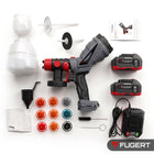 Pistolet do malowania akumulatorowy 2X 4A 1200ML+250 ML dysze 10szt 160DIN natryskowy, farby, lakiery, emulsje, 20 V