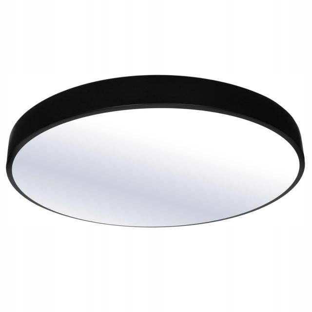 Plafon Natynkowy LED 50cm Okrągły Czarny Design, Sufitowy 50W 4000K 4250lm oświetlenie do pokoju, zintegrowane źródło światła, neutralna biel