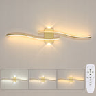 LAMPA ŚCIENNA LED KINKIET ZŁOTA ŚCIEMNIANA + PILOT NOWOCZESNA DO SALONU 29W aluminium, 2 punkty światła, zintegrowane