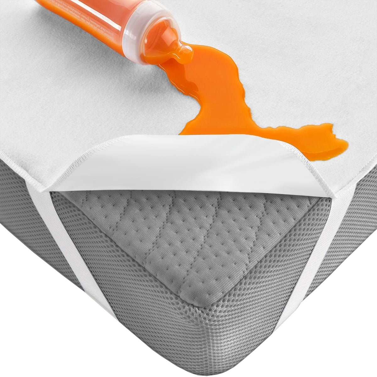 Prześcieradło nieprzemakalne 160X200 wodoodporne ochraniacz materaca frotte z gumką, do materaca o grubości 23 cm, biały