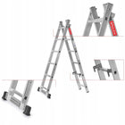 Rusztowanie aluminiowe 2x8 podest roboczy składany drabina 3w1 baulich do prac remontowych, wysokość pracy 2,98 m