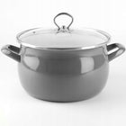 Garnek emaliowany szary helena 3l Silesia Emalia Gaz Indukcja Tradycyjny naczynie kuchenne 20 cm do gotowania zup i dań