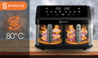 Frytkownica beztłuszczowa dwukomorowa AIR fryer 10l frytownica podwójna LCD czarny