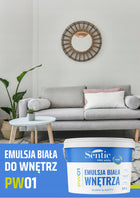 Sentic Farba wewnętrzna akrylowa premium 10l biała do malowania ścian, mat, wydajność 9 m²/l