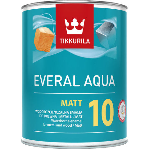 Tikkurila Everal Aqua Matt [10] 2,7l Matowa emalia wodna biała uniwersalna farba do malowania