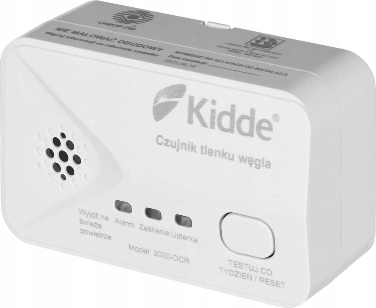 Czujnik czadu bateryjny Kidde KID-2030-DCR detektor tlenku węgla, alarm CO do domu, bezprzewodowy