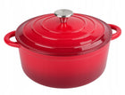 Garnek żeliwny 5,9l emaliowany Emalia z pokrywą indukcja piekarnik GAZ 28cm do duszenia, gulaszu, zup i dań