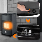 Piecyk gazowy na butle grzejnik FIXO 4,2kW piec gaz SKŁADANY +reduktor +wąż 420 mm 730 mm grzewcza czarny