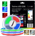 Taśma LED COB neon 5m RGB CCT biały ciepły neutralny zimny 2700-6500K 840/m pasek świetlny, listwa świetlna, do wnętrz