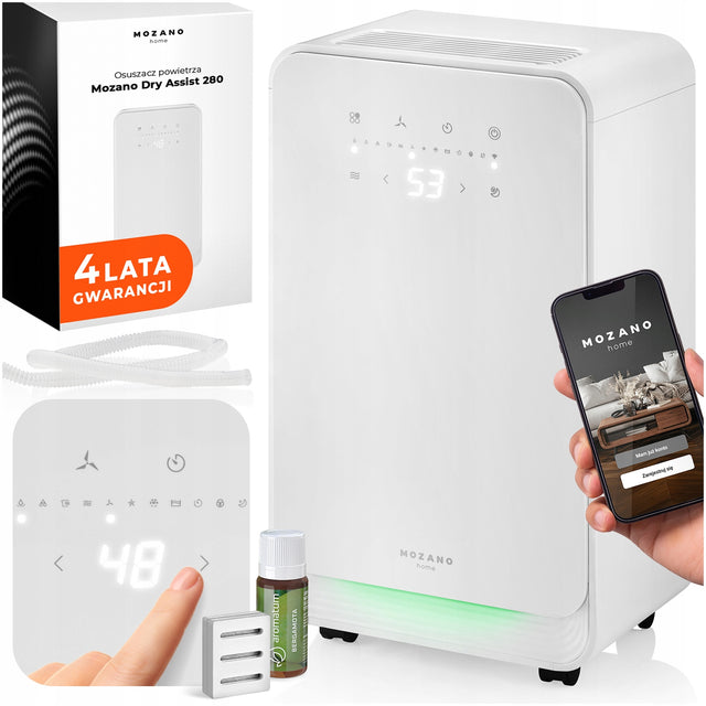 Osuszacz powietrza domowy mozano 12L/24H wifi pochłaniacz wilgoci 280 w