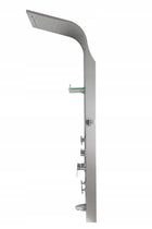 Srebrny mat panel prysznicowy deszczownica indes kolumna natryskowa z hydromasażem stal nierdzewna 20x143 cm