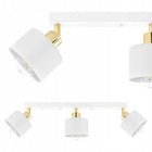 Lampa Sufitowa Wisząca Żyrandol Złota Biała Nowoczesna 3x E27 do salonu oprawa szklana, klosz 12 cm, wysokość 50 cm, 60